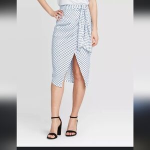 Polka Dot Who What Wear Midi Skirt